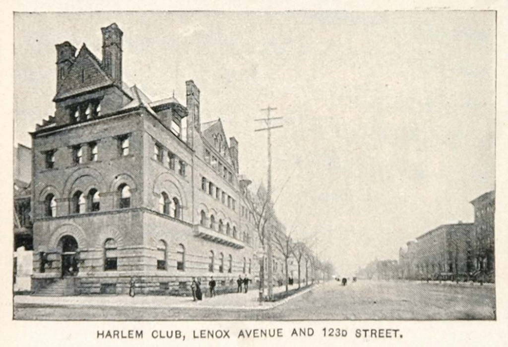 1893 Print Harlem Club Building Lenox Avenue New York ORIGINAL HISTORIC IMAGE