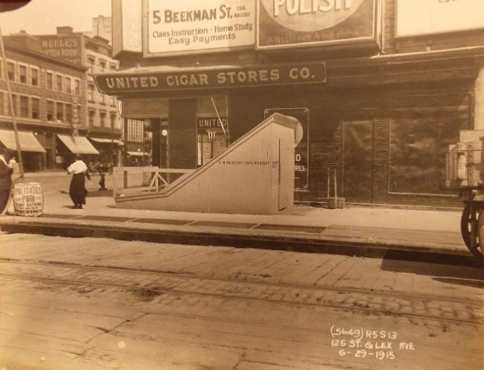 1915 PHOTO 125 & Lexington HARLEM SUBWAY NYC New York City
